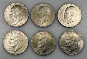 lot 7 image: 1776-1976 Bicentennial Eisenhower One Dollar Coins