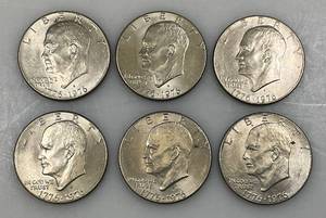 lot 11 image: 1776-1976 D Bicentennial Eisenhower One Dollar Coins