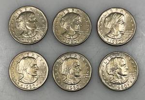 lot 18 image: 1980 D Susan B Anthony One Dollar Coins