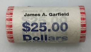 lot 24 image: $25.00 Dollar Roll Of Presidential Dollar Coins