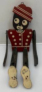 lot 161 image: Very Old Wooden Stick Puppet 13 Tall