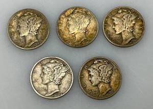 lot 180 image: Misc. Silver Mercury Dimes