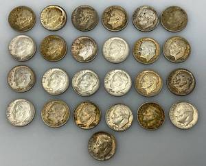 lot 181 image: Misc. 1960s Silver Dimes