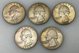 lot 192 image: 1960s US Silver Quarters