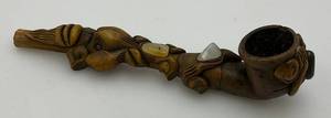 lot 200 image: Unique handcarved Vintage Wooden Pipe
