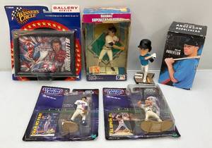 lot 212 image: Misc. Vintage Collectible Starting Lineup Figures, Wade Boggs Figure And More
