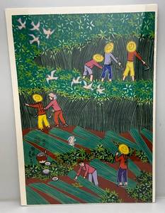 lot 217 image: Vintage Chinese Folk Art Gouache 21 x 31 In Protective Packing