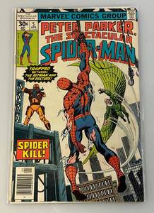lot 218 image: 30 Cent Marvel Comic Peter Parker The Spectacular Spider-Man Spider Kill #5 (Bagged And Carded)