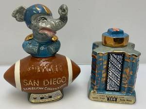 lot 222 image: 1970s Collectible Jim Beam Hyatt Regency New Orleans And San Diego Republican Convention Decanters