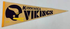 lot 225 image: 1970s Minnesota Vikings 12 x 30 Pennant