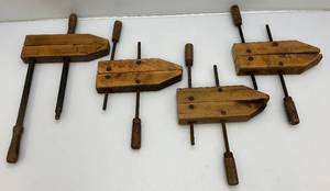 lot 238 image: Vintage Wooden Clamps
