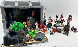 lot 8 image: Playmobil Castle Playset with Figures, Horses, and Accessories