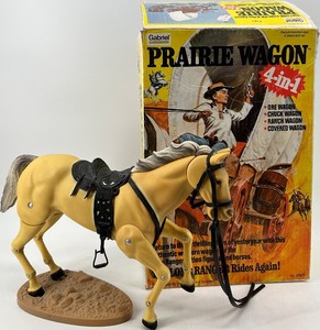 lot 16 image: Gabriel Prairie Wagon 4-in-1 Playset with Lone Ranger Horse