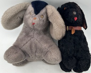 lot 159 image: Pair of Vintage Plush Dog Stuffed Animals