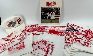 lot 172 image: Minnesota Twins World Series Memorabilia Collection with Homer Hankies, Cap, and Magic Book
