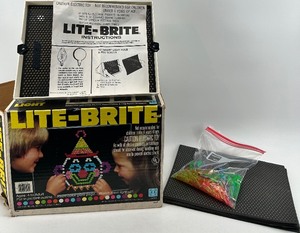 lot 176 image: Vintage Lite-Brite Light Art Toy with Box, Pegs, Screens, and Instructions