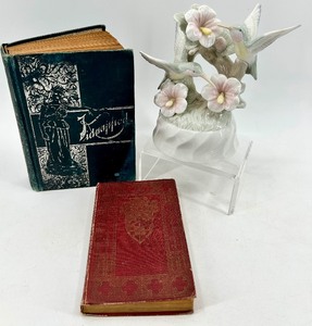 lot 110 image: Vintage Books with a Humming Bird Music Box