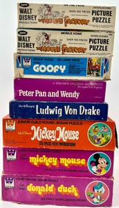 lot 45 image: Disney Jigsaw Puzzle Lot - The Mouse Factory, Mickey Mouse & Donald Duck