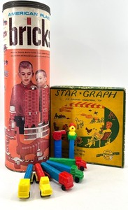 lot 201 image: Star Graph & American Plastic Bricks - Vintage Educational Building Toys
