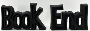 lot 214 image: Book Ends - Heavy Metal Block-Letter Set, 2 Pieces