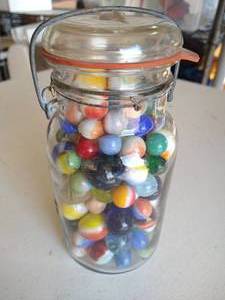 lot 36 image: Jar of Vintage Marbles