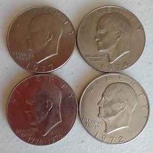 lot 47 image: (4) Eisenhower Dollars