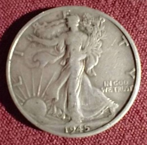 lot 199 image: 1945 Walking Liberty Half Dollar