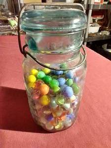 lot 301 image: Jar of Vintage Marbles