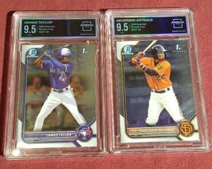 lot 417 image: (2) Graded 1st Bowman Prospect Cards