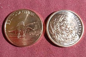 lot 444 image: (2) 1 oz Copper Rounds