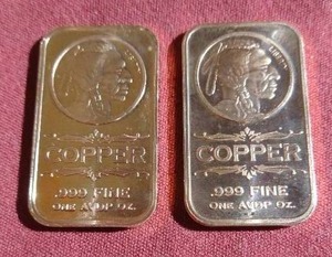 lot 457 image: (2) 1 oz Copper Bars