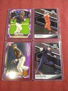 lot 472 image: (4) Numbered Baseball Prospect Cards
