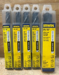 lot 92 image: Irwin Silver and Deming Drill Bit lot of 5