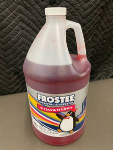 lot 12 image: VT 4 - Frostee Snow Cones Strawberry Syrup, One Gallon