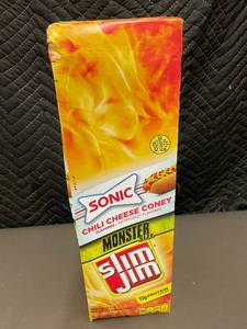 lot 54 image: Slim Jim Monster Size Sonic Chili Cheese Coney 18-Count Bulk Snack Sticks