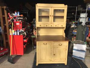 lot 134 image: Nifty Antique Kitchen CupboardCabinet