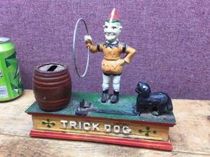 lot 144 image: Cast Iron Trick Dog - Mechanical Bank