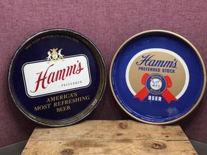 lot 183 image: 2 Vintage Hamms Beer Trays - Decent