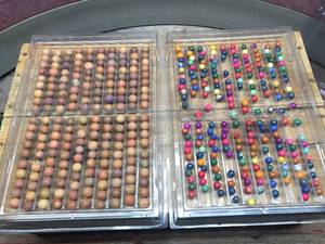 lot 203 image: Vintage 2 Trays Old Clay 1800s Marbles - Nice Collection