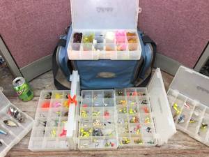 lot 260 image: Tackle Box with Variety Jigs - Lures - Plastics