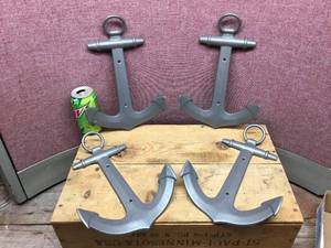 lot 298 image: 4 Wall-Mount Aluminum Anchor Hooks
