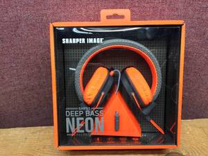lot 301 image: Sharper Image SHP51 Deep Bass - Neon Collection Headphones
