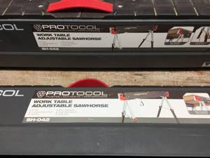 lot 321 image: Pair Protool SH-042 Work TableAdjustable Sawhorse