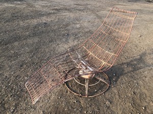 lot 220 image: MCM Wonder Iron Rocking LoungeDeck Chair