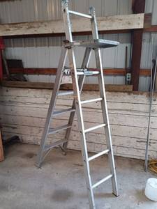 lot 14 image: Heavy Duty Aluminum Step Ladder with Platform
