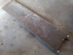 lot 16 image: Aluminum and Plywood Scaffold Plank with Wheels