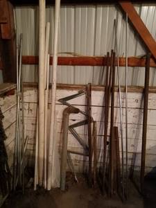 lot 43 image: Assorted Metal and Plastic Pipes with Rebar and Fence Posts Collection