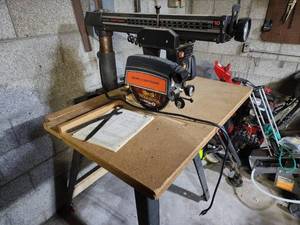 lot 122 image: Sears Craftsman 10-Inch Radial Arm Saw with Stand and Manual