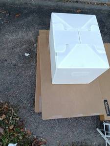 lot 150 image: Lot of Uline Cardboard Shipping Boxes and White Plastic Inserts