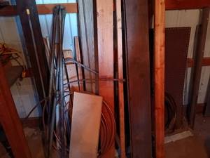 lot 166 image: Assorted Lumber, Metal Rods, and Hardware Sheet Panels